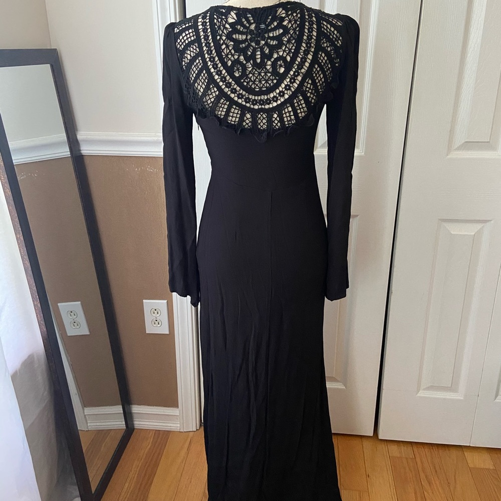 COPY - Black Maxi Dress with Crochet design